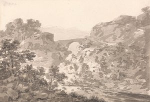 Brug over stroom, Noord-Wales door Sir George Howland Beaumont seventh Baronet