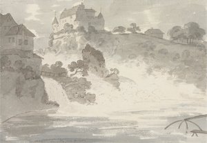 Watervallen bij Schaffhausen door Sir George Howland Beaumont seventh Baronet