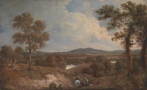 Landschap met figuren op de voorgrond