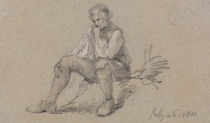 Zittende Man door Sir George Howland Beaumont seventh Baronet
