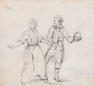 Twee Figuren met een Schedel door Sir George Howland Beaumont seventh Baronet