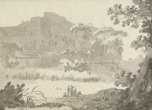 Vaticaan vanaf de weg naar Ponte Mola door Sir George Howland Beaumont seventh Baronet