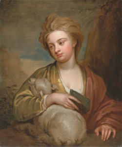Portret van een vrouw als St. Agnes, traditioneel geïdentificeerd als Catherine Voss
