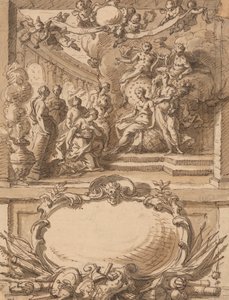 Ontwerp voor een wandpaneel door Sir James Thornhill