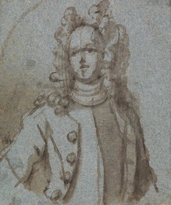 Portret van een man met een pruik door Sir James Thornhill