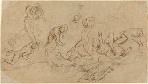 Slag van naakte mannen door Sir Peter Paul Rubens