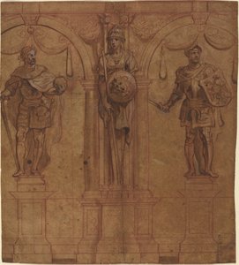 Rudolf I en Albert I met Pallas door Sir Peter Paul Rubens and Theodoor van Thulden