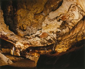 De Mythische Eenhoorn van Lascaux en andere Lascaux schilderingen van meer dan 17.000 jaar geleden