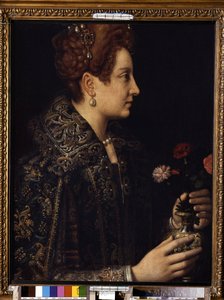 Portret van een vrouw in profiel door Sofonisba Anguissola
