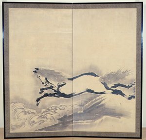 Paardenspringen, Japans, Edo-periode, ca. 18e eeuw