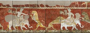 Sogdia - Sogdiana - Sogdische kunst: muurschildering uit de Rode Hal van het Paleis in Varakhsha door Sogdian Sogdian