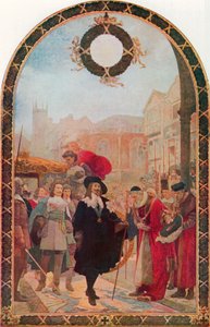 Charles I eist de vijf leden in de Guildhall door Solomon Joseph Solomon