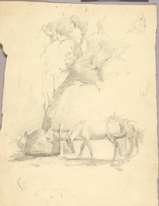 Paarden en bomen door Solon H. Borglum