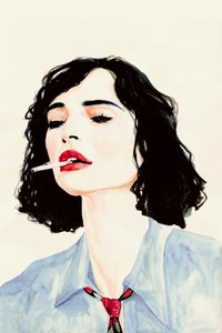 Chique vrouw met sigaret