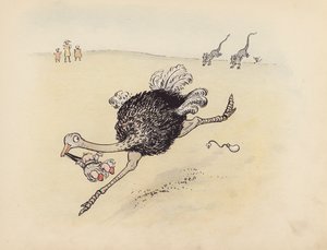 Illustratie voor Little Twin Dragons door S Rosamond Praeger (kleurenlitho)