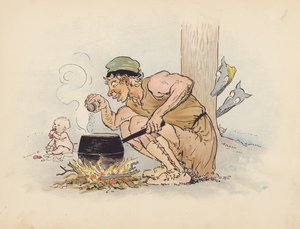 Illustratie voor Little Twin Dragons door S Rosamond Praeger (kleurenlitho)