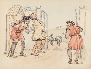 Illustratie voor Little Twin Dragons door S Rosamond Praeger (kleurenlitho)