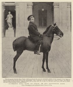 Alphonso XIII, Koning van Spanje, op zijn Favoriete Pony