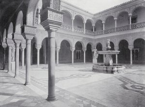Rechtbank in het Huis van Pilatus, Sevilla (z/w foto) door Spanish Photographer