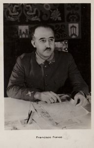 Francisco Franco (z/w foto) door Spanish Photographer