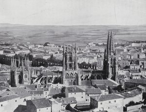 Algemeen zicht op Burgos (z/w foto) door Spanish Photographer