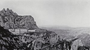 Algemeen beeld van Montserrat (z/w foto) door Spanish Photographer