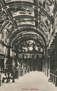 Bibliotheek van El Escorial, Spanje (z/w foto) door Spanish Photographer