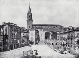 Plaza De La Constitucion, Vitoria (z/w foto) door Spanish Photographer