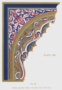 Steunen voor het plafond van de portiek, Hof van de Leeuwen (kleur litho)