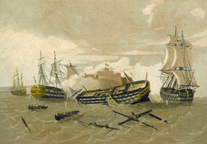 Britse vloot valt Castillo del Morro aan, Cuba, 1761