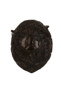 Gesneden kokosnoot poederfles boeman, Spaans Koloniaal, ca.1800 (kokosnoot) door Spanish School