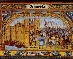 Verovering van Almeria door de Katholieke Koningen in 1488 (keramiek)