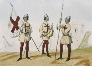 DE SOTTO, Serafin Maria, Graaf van Clonard (1793 - 1862). Historia organica de las armas de Infanteria y Caballeria espanolas. 1851 - 1859. Infanteristen tijdens het bewind van de Katholieke Koningen van Spanje. Vaandeldrager, trommelaar en lansier van de  door Spanish School