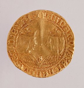 Gouden munt uit Spanje: regeerperiode van de katholieke koningen Ferdinand en Isabella
