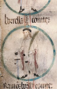 Gotische kunst: portret van Borrell II (934-992), Graaf van Barcelona. Miniatuur in 
