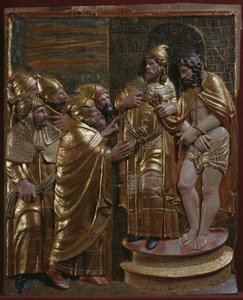 Jezus voor Kajafas (detail)