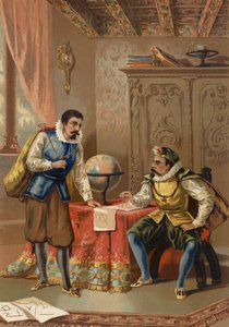 Johannes Kepler en Tycho Brahe bij het observatorium van Praag, ca. 1600