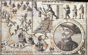 Juan Ponce vecht tegen de inboorlingen van Florida