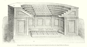 Indeling van de toetsen van het monumentale orgel van de Sint-Pietersbasiliek, Rome door Spanish School