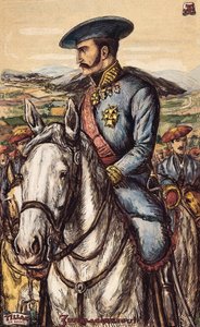 Portret van Tomas Zumalacarregui, een militair lid van het Carlistische leger tijdens de Eerste Oorlog. door Spanish School