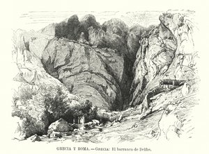 Ravijn van Delphi, Griekenland door Spanish School