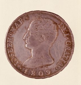 Zilveren munt (douro of piastra) uit Spanje: regering van Jozef Napoleon (1808-1813) door Spanish School