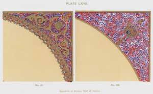 Spandrils van bogen, Hal van Justitie (kleur litho)