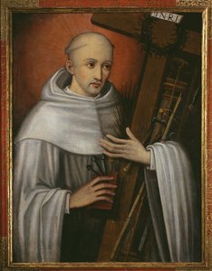 St. Bernardus van Clairvaux met de instrumenten van de Passie door Spanish School