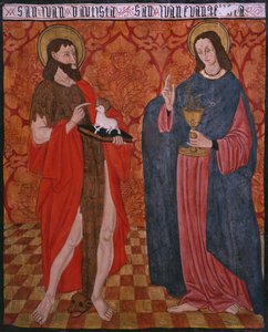 St. Johannes de Doper en St. Johannes de Evangelist, paneel uit de kerk San Andres van Tortura, laat 15e eeuw-begin 16e eeuw door Spanish School