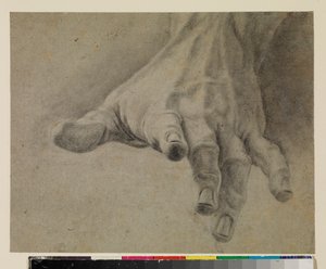 Studie van een linkerhand, 18e eeuw door Spanish School