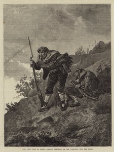 De burgeroorlog in Spanje, Carlistische schildwachten op de uitkijk voor de vijand