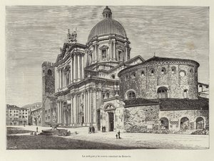 De oude en de nieuwe kathedraal van Brescia