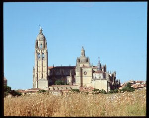 Uitzicht op de kathedraal door Spanish School