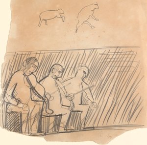 Grot van het Gouden Kalf: Studie van Muzikanten en Dieren door Spencer Frederick Gore